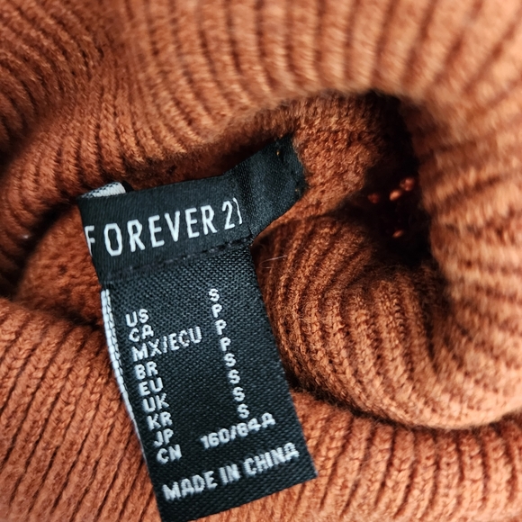 F21 | Camel Colored Long Sleeved Bodysuit with Turtleneck - Picture 5 of 5